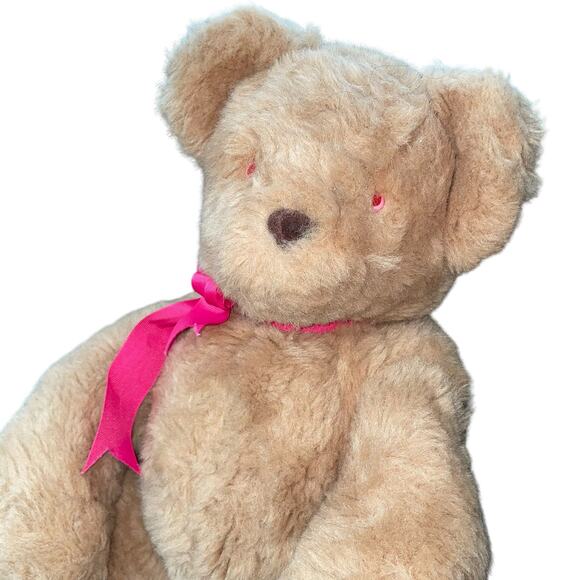 Maine Bear Factory Plush Teddy Bear Stuffed Animal Nursery Pink Ribbon 16" - Picture 11 of 11